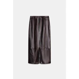 ZARA LEATHER EFFECT MIDI SKIRT